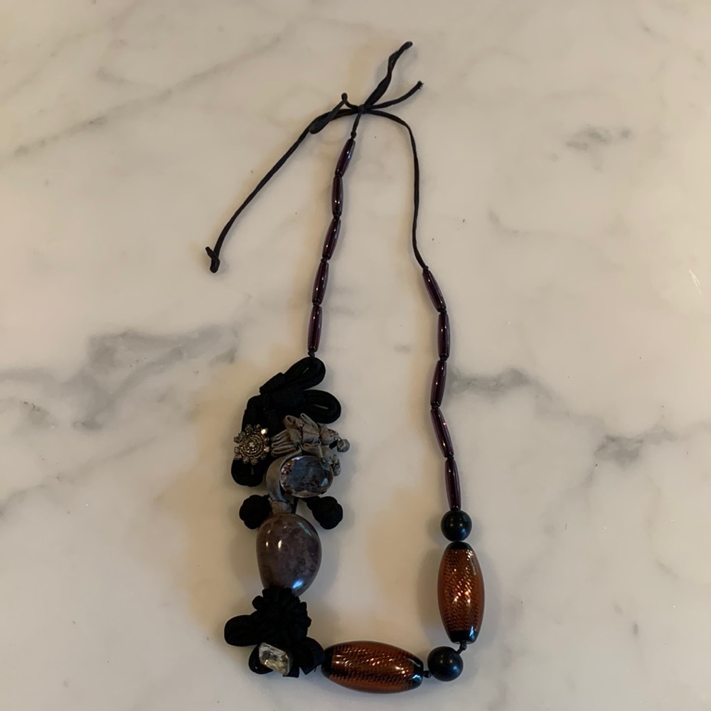 Marni Ribbon, Crystal & Bead Necklace